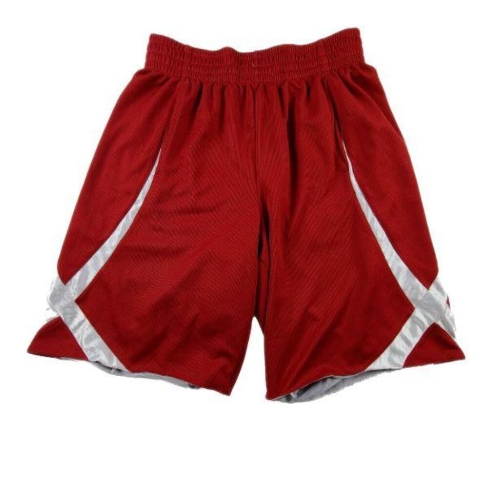 Athletic Shorts Mens Size Small Red White Striped Basketball Drawstring Running